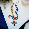 Horizon Blue Clay Temple Necklace Set