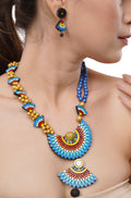 Horizon Blue Clay Temple Necklace Set