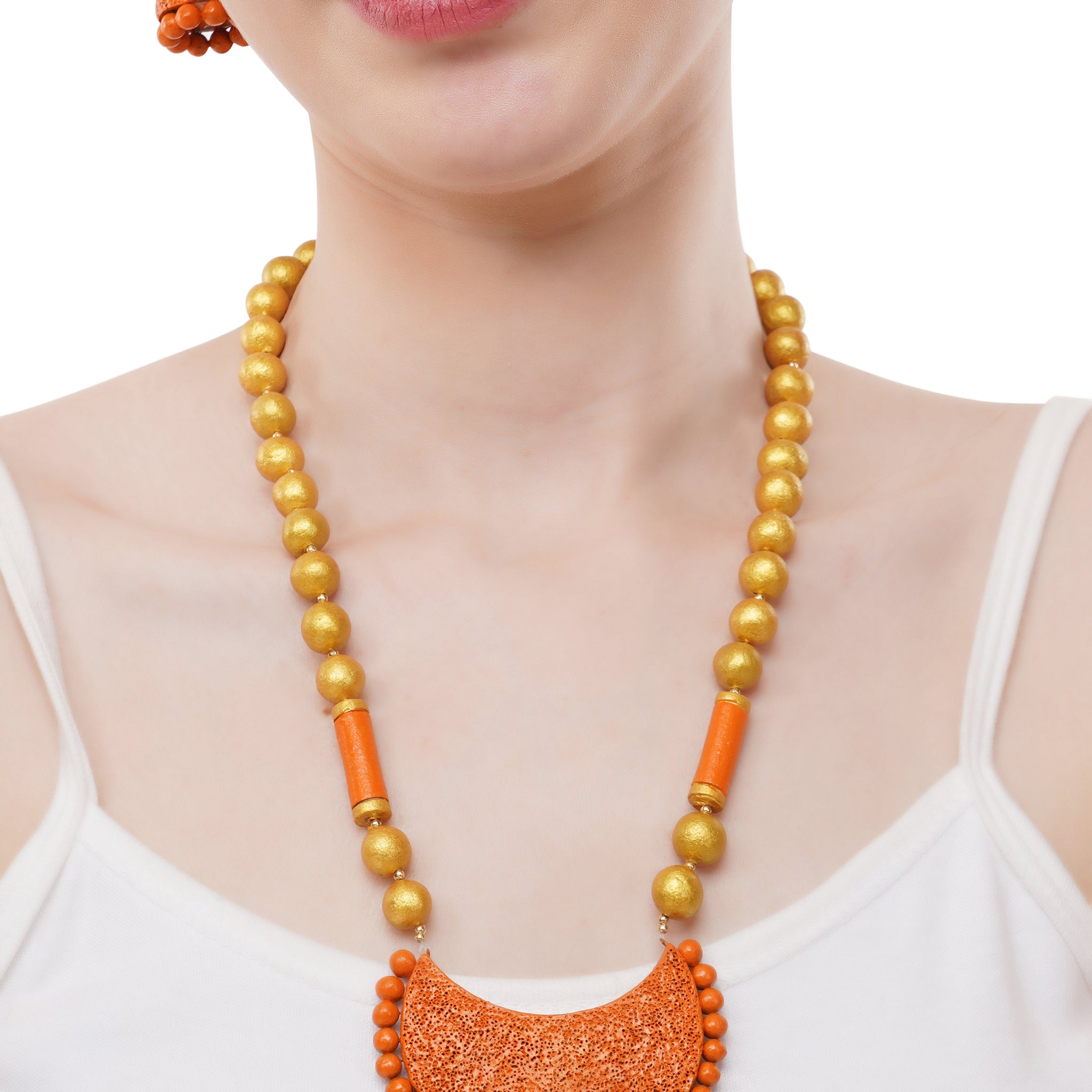 Orange Glow Crescent Neckwear Set