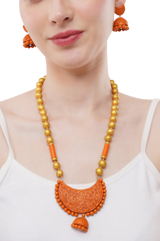 Orange Glow Crescent Neckwear Set